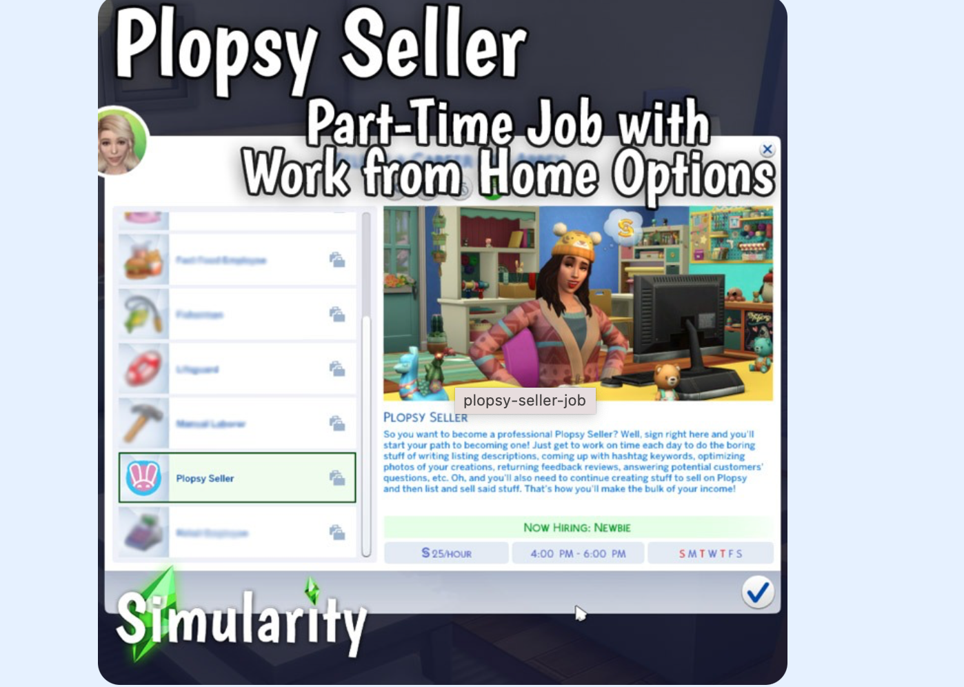 sims 4 part time jobs for adults mod